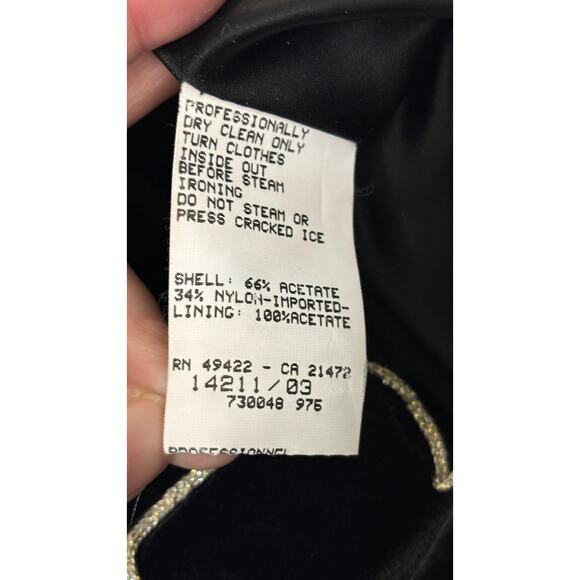 Vintage Scott McClintock Scalloped Velvet Maxi Formal Dress Womens Size 10 Black - Picture 10 of 10